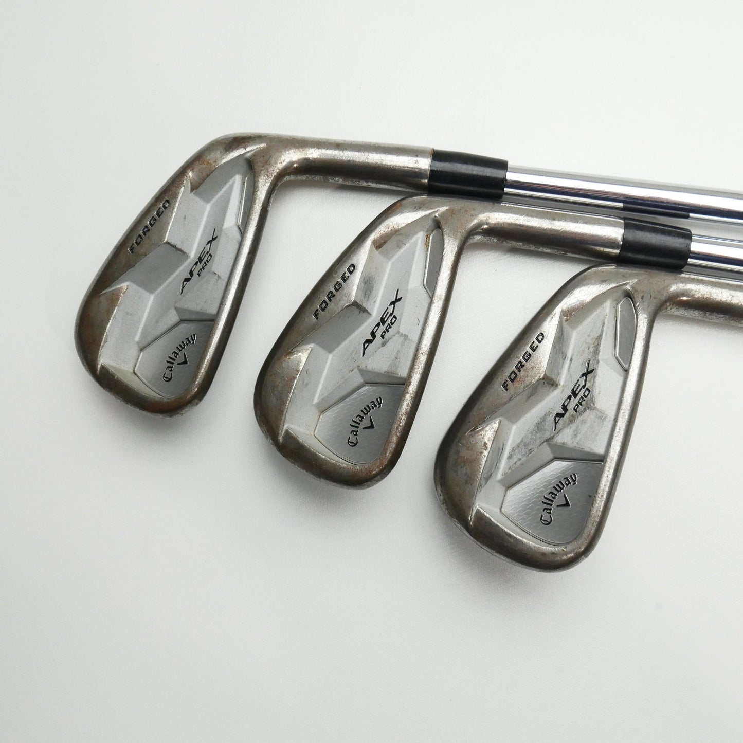 Used TOUR ISSUE Callaway Apex Pro 19 RAW Iron Set / 5 - PW / Stiff Flex