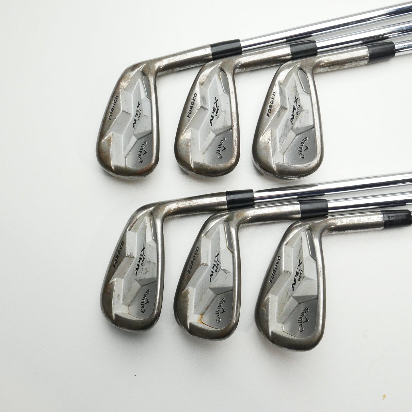 Used TOUR ISSUE Callaway Apex Pro 19 RAW Iron Set / 5 - PW / Stiff Flex
