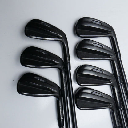 Used Titleist T100 2021 Black Iron Set / 4 - PW / Stiff Flex